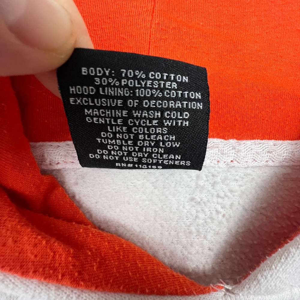 Colosseum Clemson Tigers Hoodie Mens XXL White Orange Spellout Paw Pullover NCAA - Picture 8 of 13